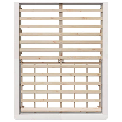 Sengestel Med Opbevaring Hvid 150 X 200 Cm Massiv Fyrretræ - Billede 8