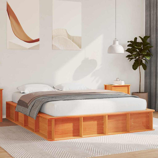 Sengestel Gyldenbrun 150 X 200 Cm Massiv Fyrretræ - Hovedbillede