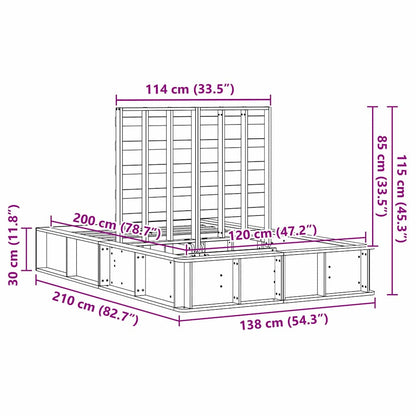 Sengestel Med Opbevaring Hvid 210 X 118 X 30 Cm Massiv Fyrretræ - Billede 12