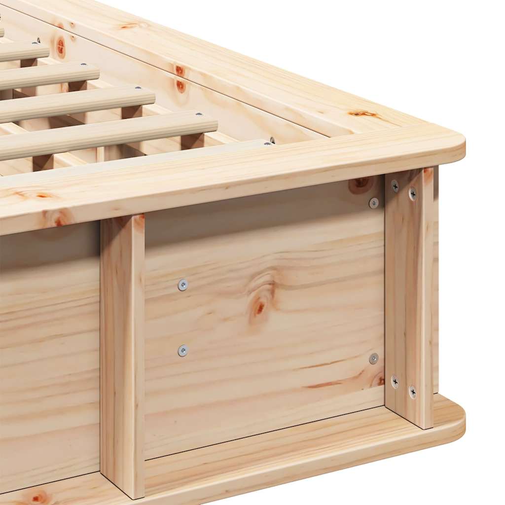 Sengestel Med Opbevaring Brun 140 X 190 Cm Massivt Fyrretræ - Billede 9