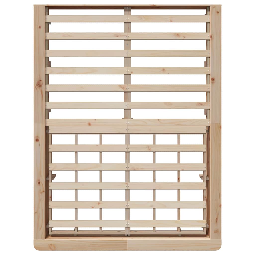 Sengestel Med Opbevaring Brun 135 X 190 Cm Massivt Fyrretræ - Billede 8