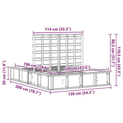 Sengestel Gyldenbrun 210 X 118 X 30 Cm Massiv Fyrretræ - Billede 12