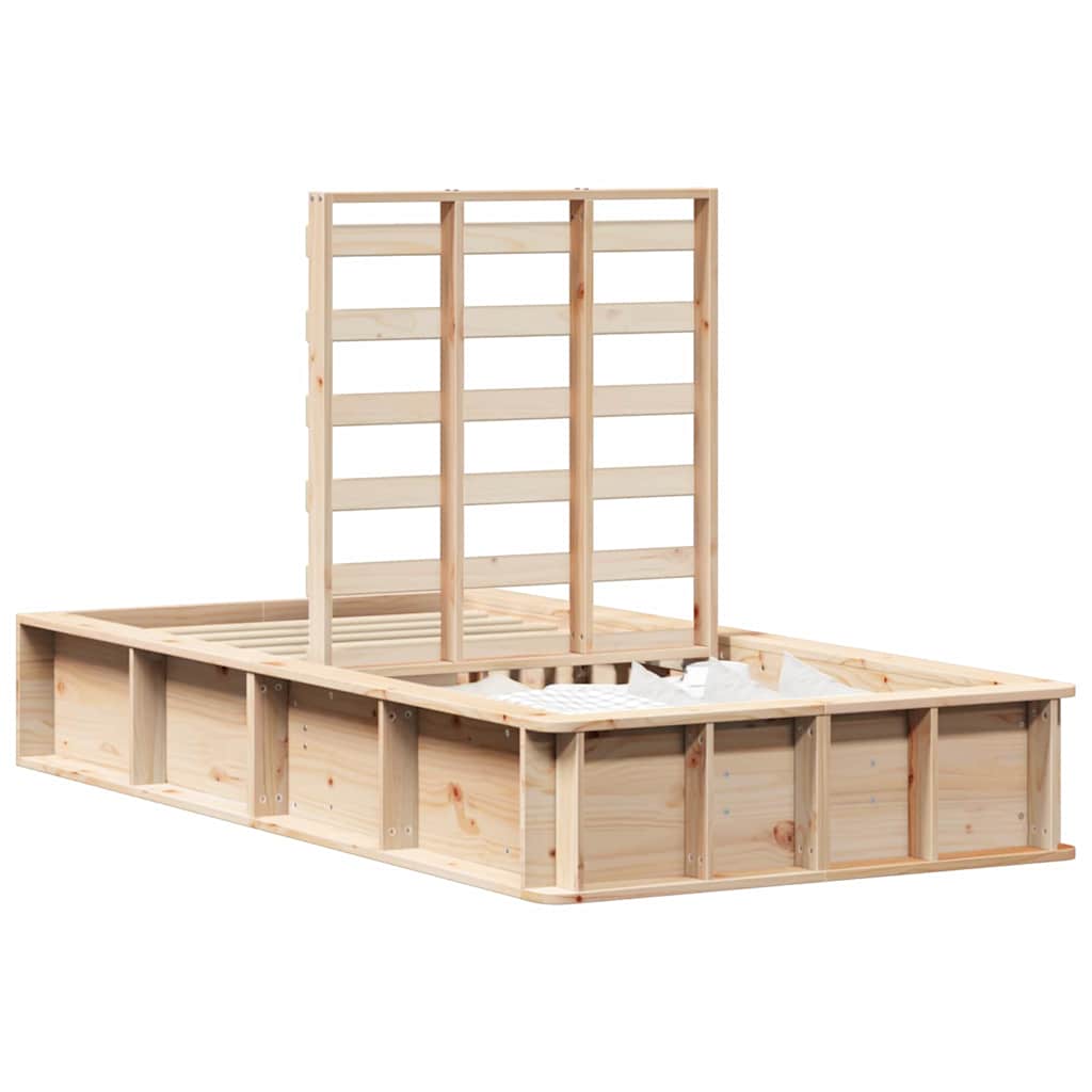 Sengestel Med Opbevaring Brun 90 X 200 Cm Massivt Fyrretræ - Billede 3