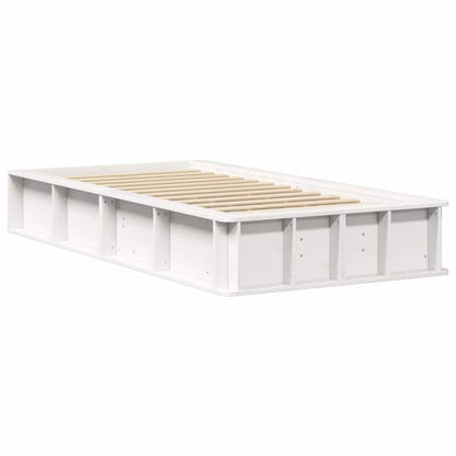 Sengestel Med Opbevaring Hvid 210 X 118 X 30 Cm Massiv Fyrretræ - Billede 2