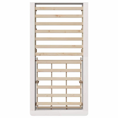 Sengestel Med Opbevaring Hvid 210 X 118 X 30 Cm Massiv Fyrretræ - Billede 8