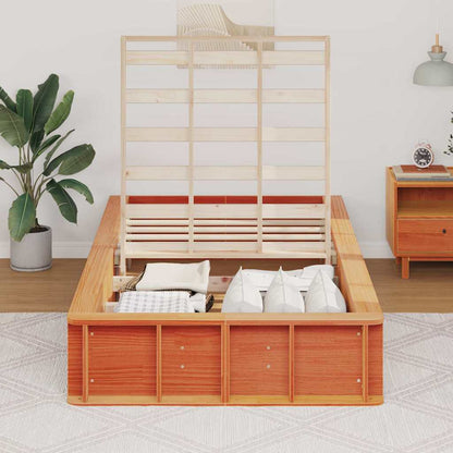 Sengestel Gyldenbrun 210 X 118 X 30 Cm Massiv Fyrretræ - Billede 4
