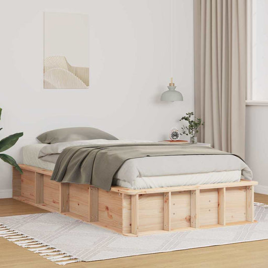 Sengestel Massiv Fyrretræ 210 X 118 X 30 Cm Massiv Fyrretræ - Hovedbillede