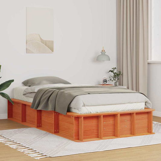 Sengestel Gyldenbrun 210 X 118 X 30 Cm Massiv Fyrretræ - Hovedbillede