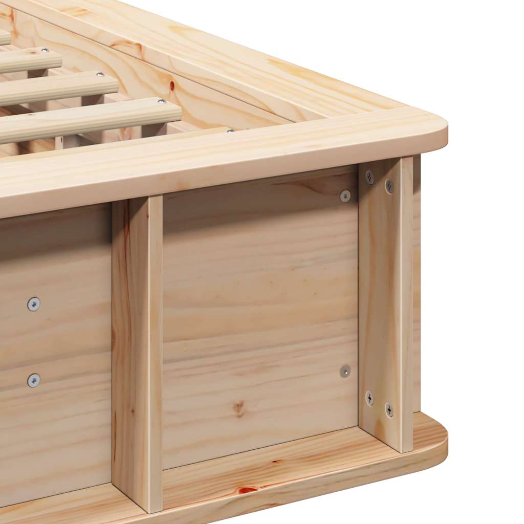 Sengestel Med Opbevaring Brun 90 X 190 Cm Træ - Billede 9