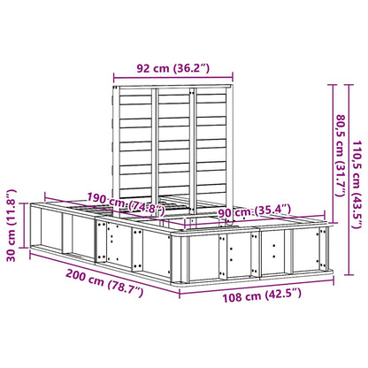 Sengestel Med Opbevaring Hvid 210 X 118 X 30 Cm Massiv Fyrretræ - Billede 12