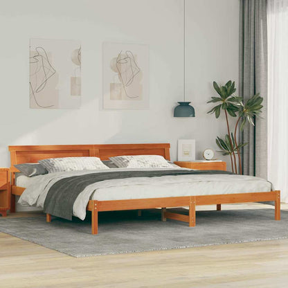 Sengestel Gyldenbrun 200 X 200 Cm Massivt Fyrretræ - Hovedbillede