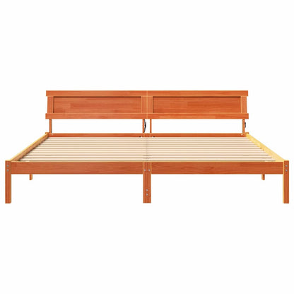 Sengestel Gyldenbrun 200 X 200 Cm Massivt Fyrretræ - Billede 5