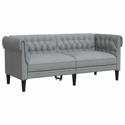 Sofa Sæt Lysegrå Stof - Billede 4