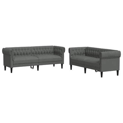 Sofa Sæt Mørkegrå Stof - Billede 2