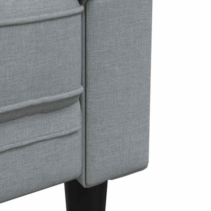 Sofa Sæt Lysegrå Stof - Billede 7