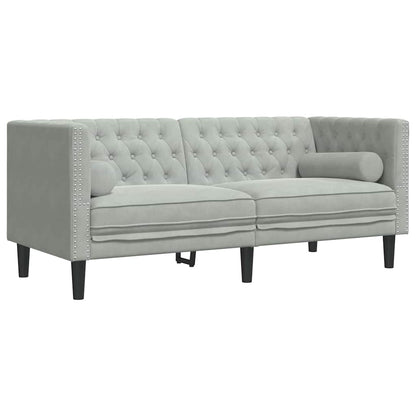 Sofa Sæt Lysegrå Fløjl - Billede 5