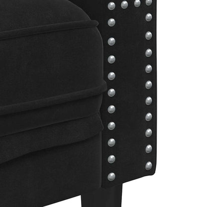 Sofa Sæt Sort Fløjl - Billede 6