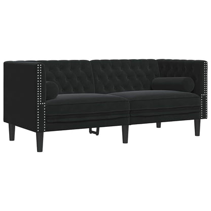 Sofa Sæt Sort Fløjl - Billede 5