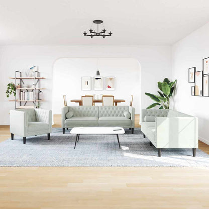 Stue Sofa 3 Dele 194 X 74,5 X 70,5 Cm Fløjl - Hovedbillede