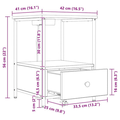 Natskab Med Skuffe 42 X 41 X 56 Cm Konstrueret Træ - Billede 14
