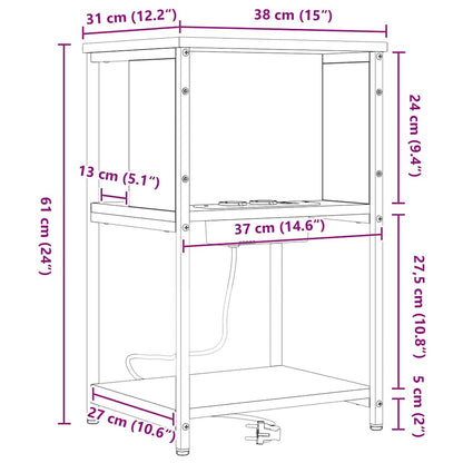 Natskab 38 X 31 X 61 Cm Konstrueret Træ - Billede 14