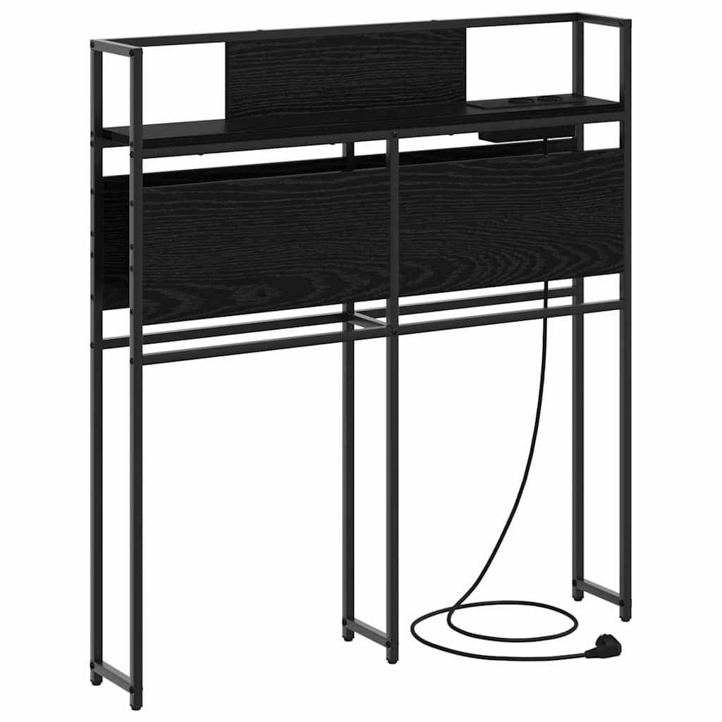 Opbevaringshovedgavl Sort Eg 90 Cm Konstrueret Træ - Billede 2