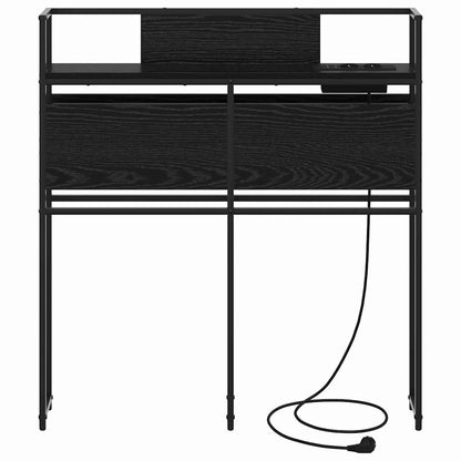 Opbevaringshovedgavl Sort Eg 100 Cm Konstrueret Træ - Billede 4
