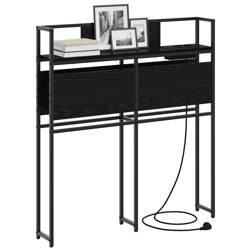 Opbevaringshovedgavl Sort Eg 100 Cm Konstrueret Træ - Billede 3
