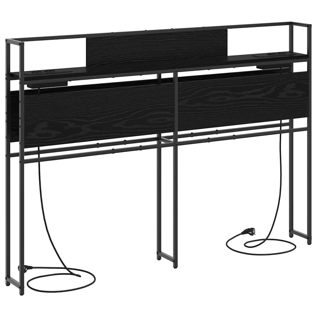 Opbevaringshovedgavl Sort Eg 140 Cm Konstrueret Træ - Billede 2