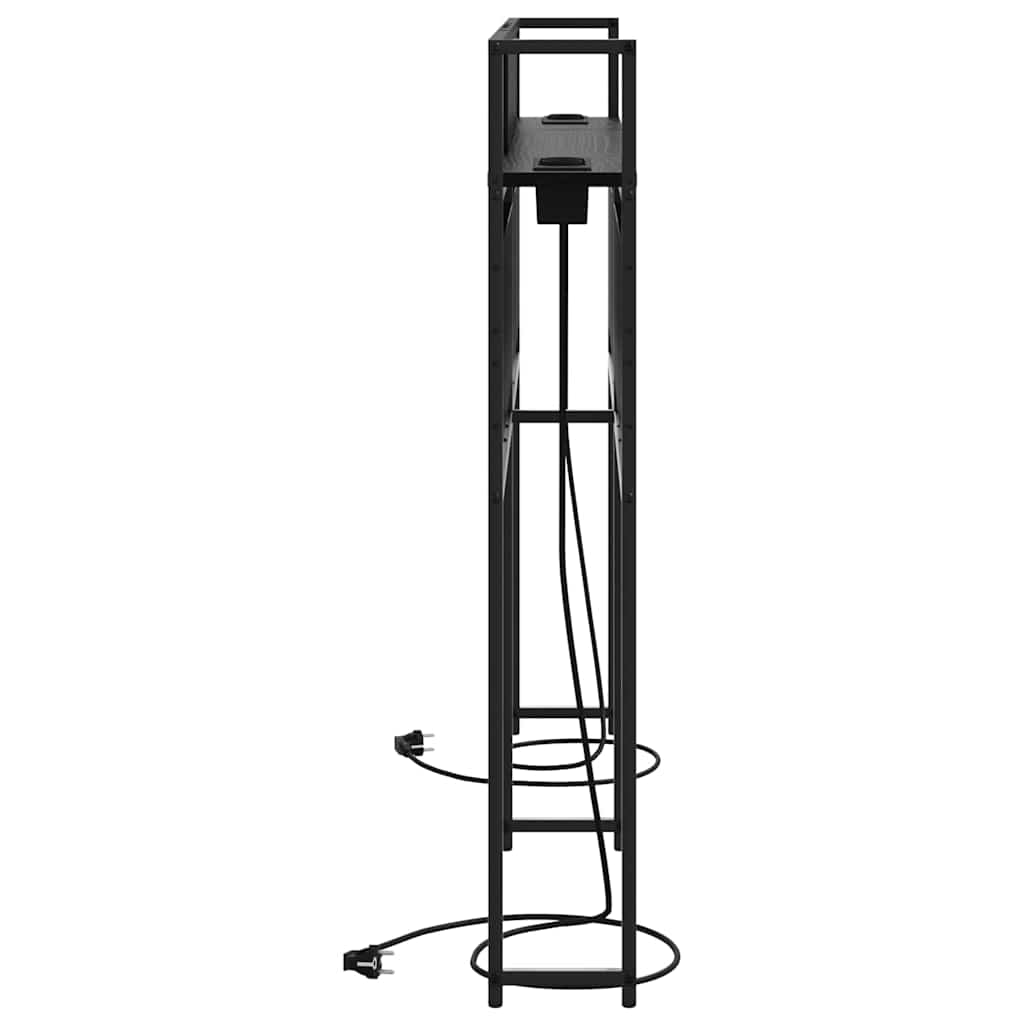 Opbevaringshovedgavl Sort Eg 140 Cm Konstrueret Træ - Billede 5