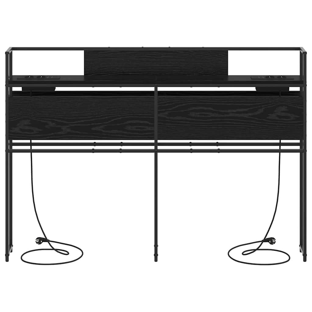 Opbevaringshovedgavl Sort Eg 150 Cm Konstrueret Træ - Billede 4