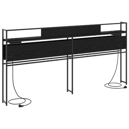 Opbevaringshovedgavl Sort Eg 180 Cm Konstrueret Træ - Billede 6