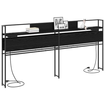 Opbevaringshovedgavl Sort Eg 180 Cm Konstrueret Træ - Billede 3
