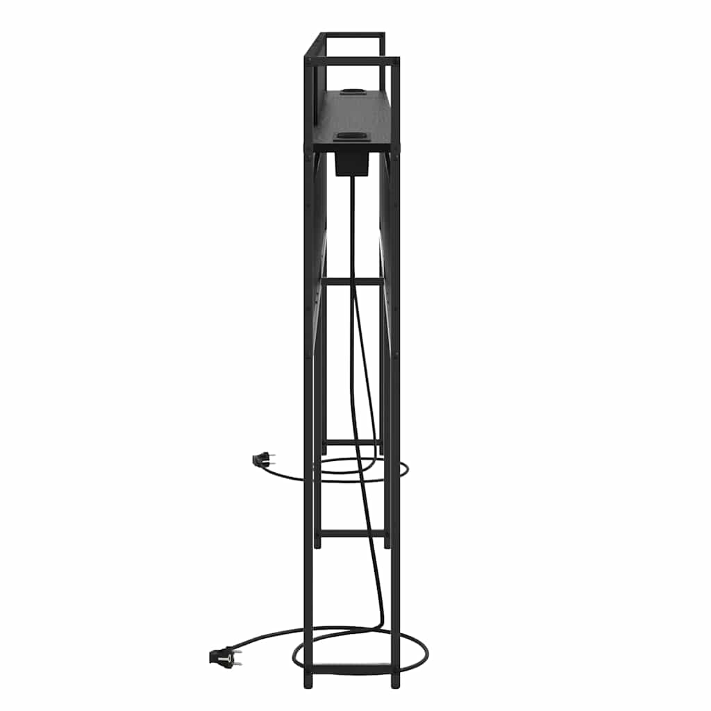Opbevaringshovedgavl Sort Eg 180 Cm Konstrueret Træ - Billede 5