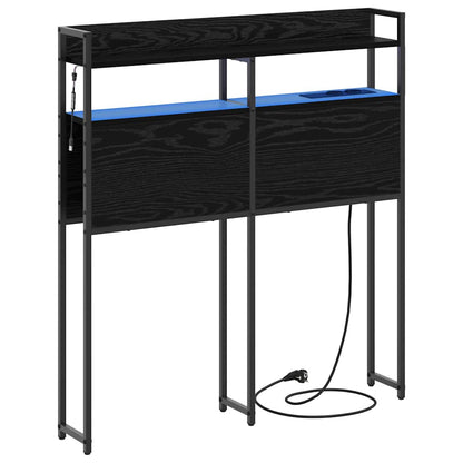 Opbevaringshovedgavl Med Hylde Sort Eg 80 Cm Konstrueret Træ - Billede 2