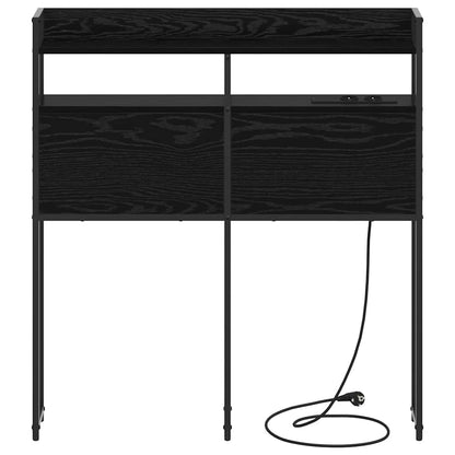 Opbevaringshovedgavl Med Hylde Sort Eg 80 Cm Konstrueret Træ - Billede 5