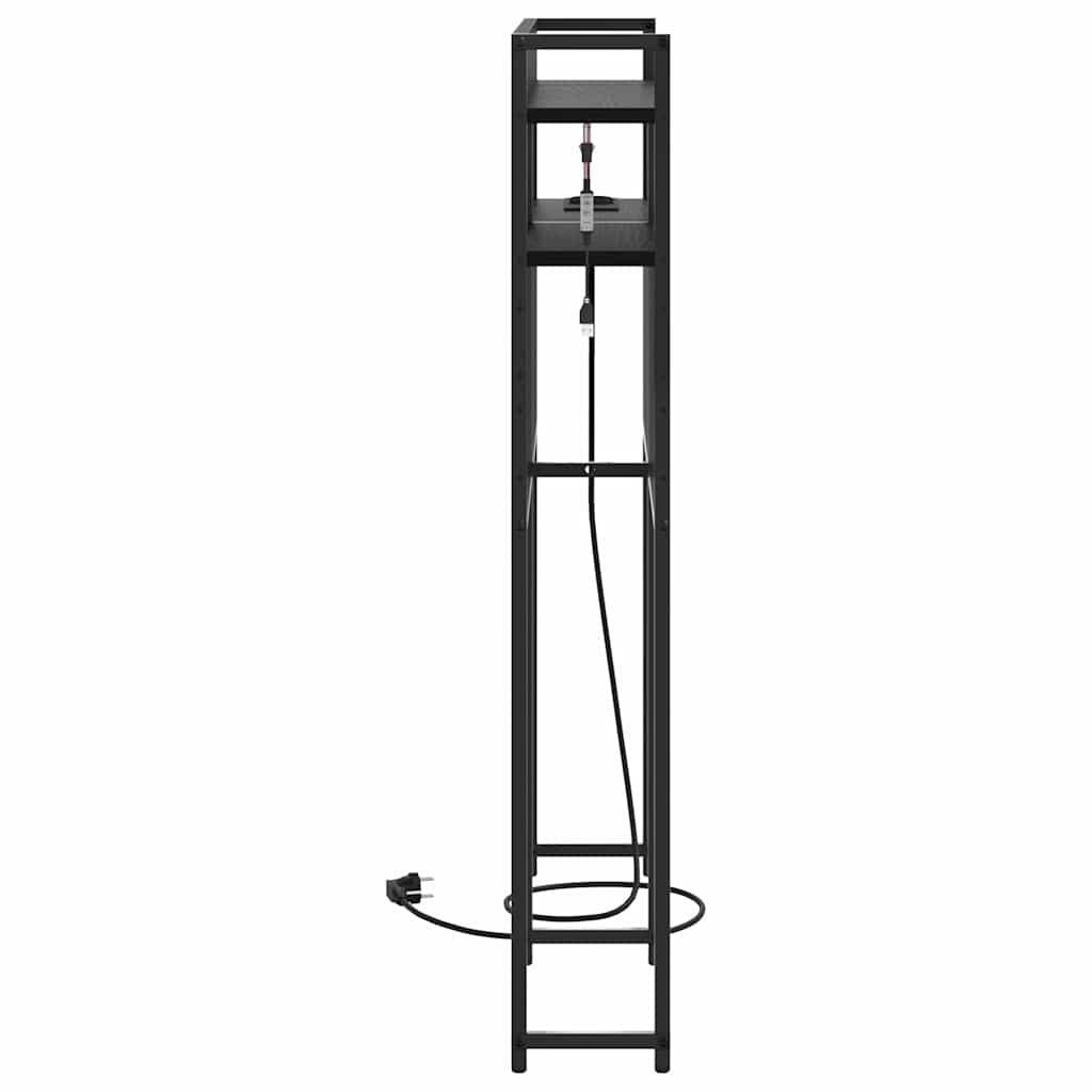 Opbevaringshovedgavl Med Hylde Sort Eg 80 Cm Konstrueret Træ - Billede 6