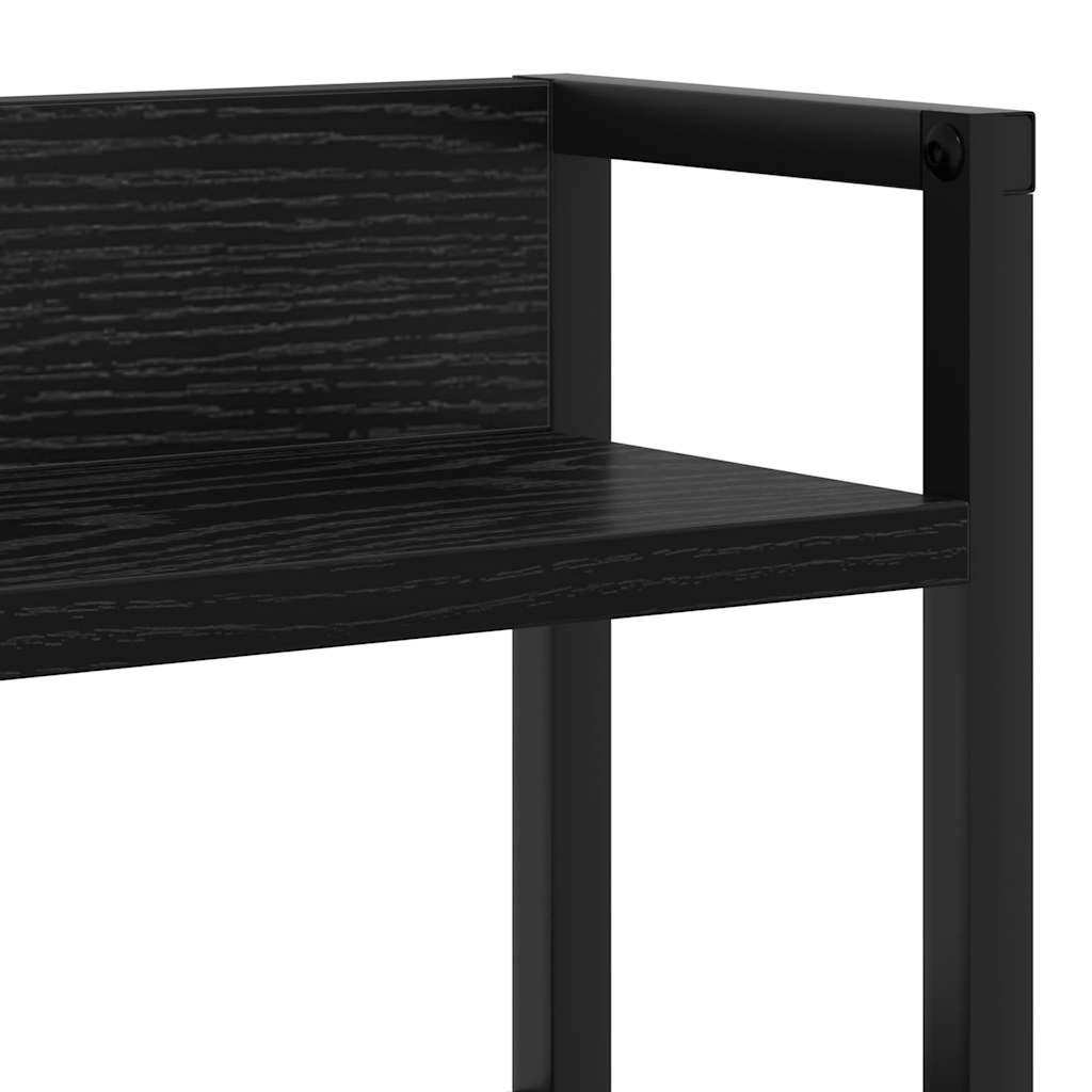 Opbevaringshovedgavl Med Hylde Sort Eg 140 Cm Konstrueret Træ - Billede 9