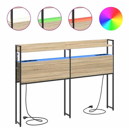 Opbevaringshovedgavl Med Hylde Sonoma-eg 140 Cm Konstrueret Træ - Billede 4