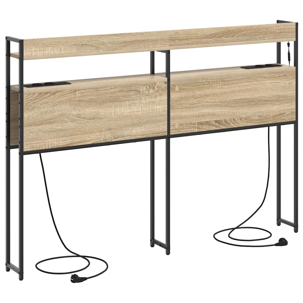 Opbevaringshovedgavl Med Hylde Sonoma-eg 150 Cm Konstrueret Træ - Billede 7