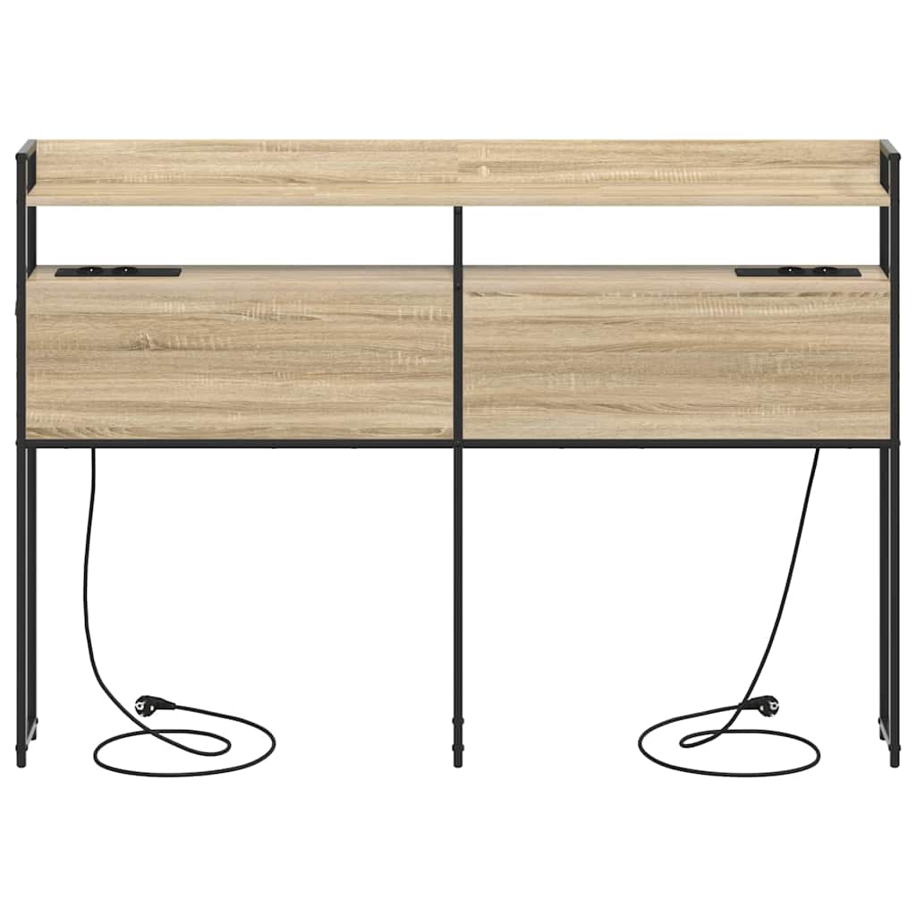 Opbevaringshovedgavl Med Hylde Sonoma-eg 150 Cm Konstrueret Træ - Billede 5