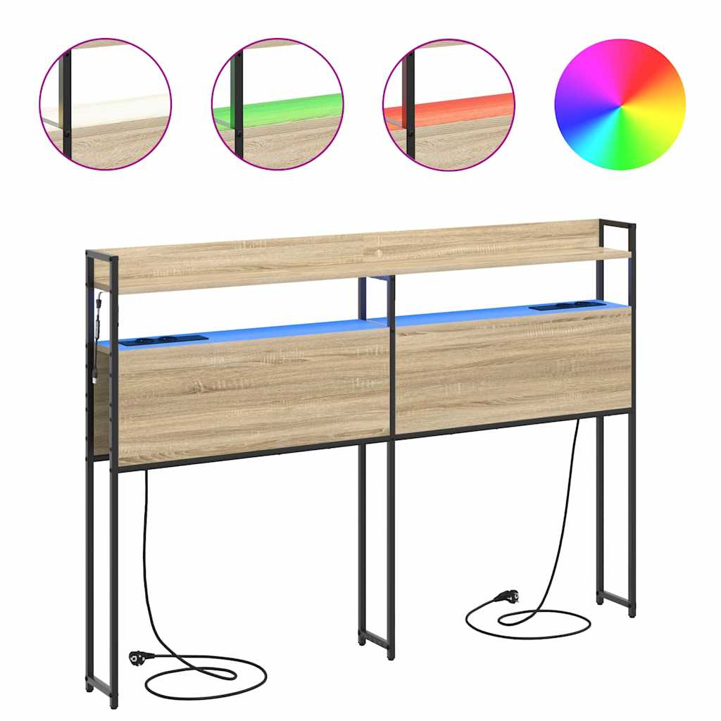 Opbevaringshovedgavl Med Hylde Sonoma-eg 150 Cm Konstrueret Træ - Billede 4