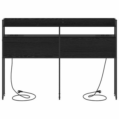 Opbevaringshovedgavl Med Hylde Sort Eg 160 Cm Konstrueret Træ - Billede 5