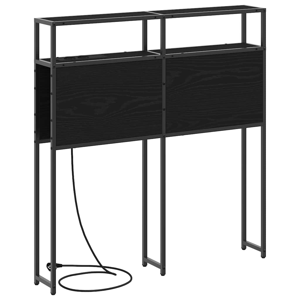 Opbevaringshovedgavl Sort Eg 80 Cm Konstrueret Træ - Billede 6