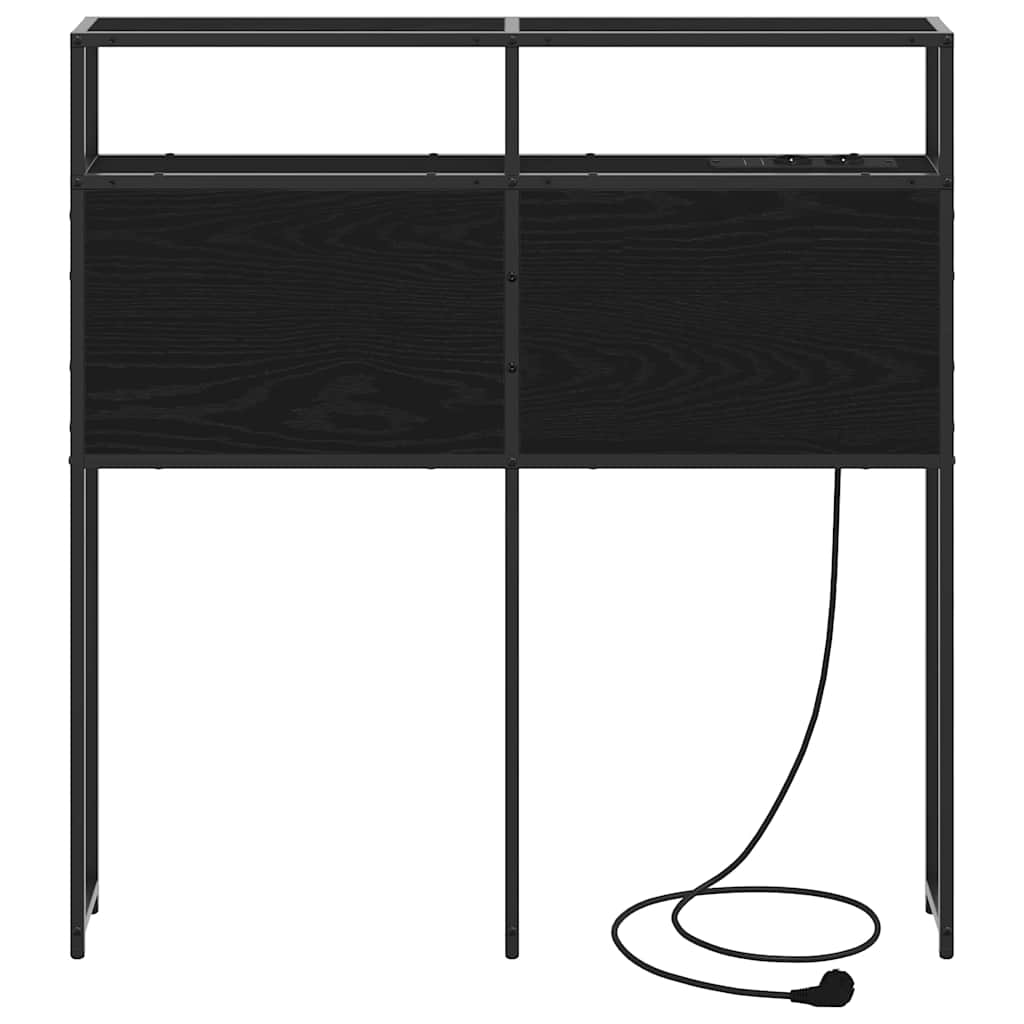 Opbevaringshovedgavl Sort Eg 80 Cm Konstrueret Træ - Billede 4
