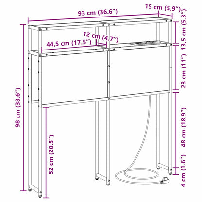 Opbevaringshovedgavl Sonoma-eg 90 Cm Konstrueret Træ - Billede 11