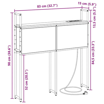 Opbevaringshovedgavl Sonoma-eg 80 Cm Konstrueret Træ - Billede 11