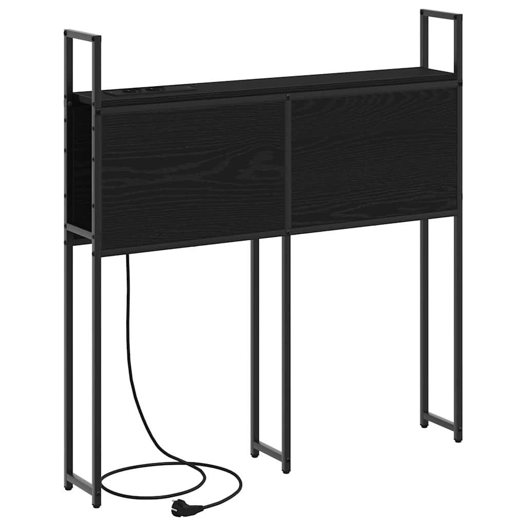 Opbevaringshovedgavl Sort Eg 100 Cm Konstrueret Træ - Billede 6