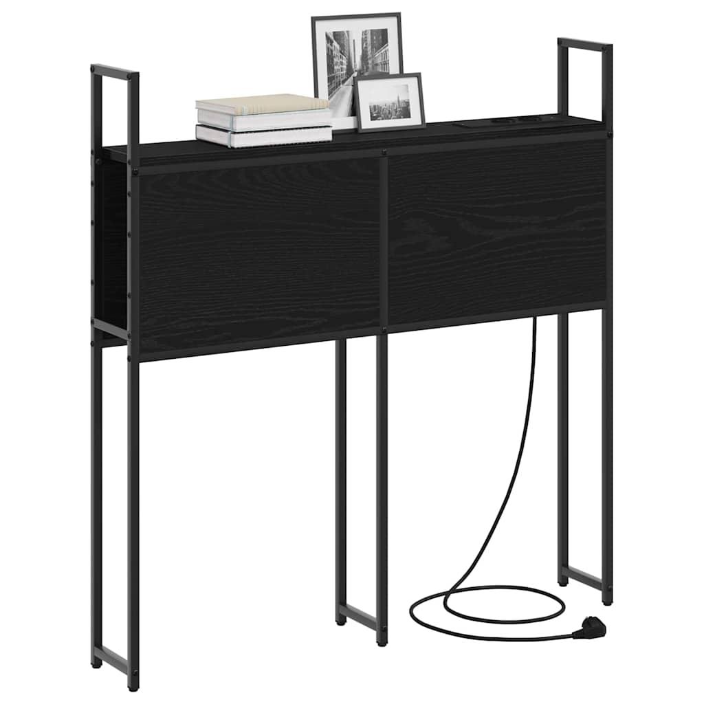 Opbevaringshovedgavl Sort Eg 100 Cm Konstrueret Træ - Billede 3