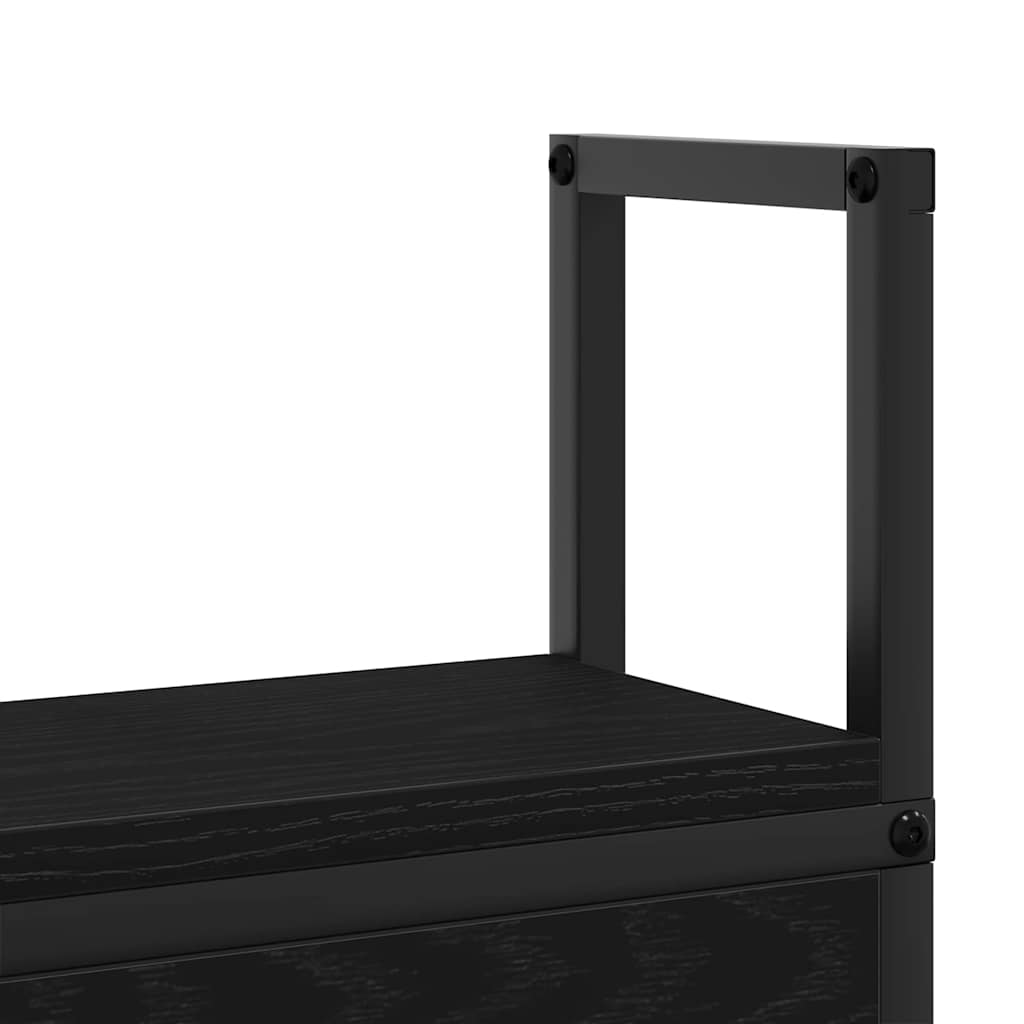 Opbevaringshovedgavl Sort Eg 135 Cm Konstrueret Træ - Billede 8